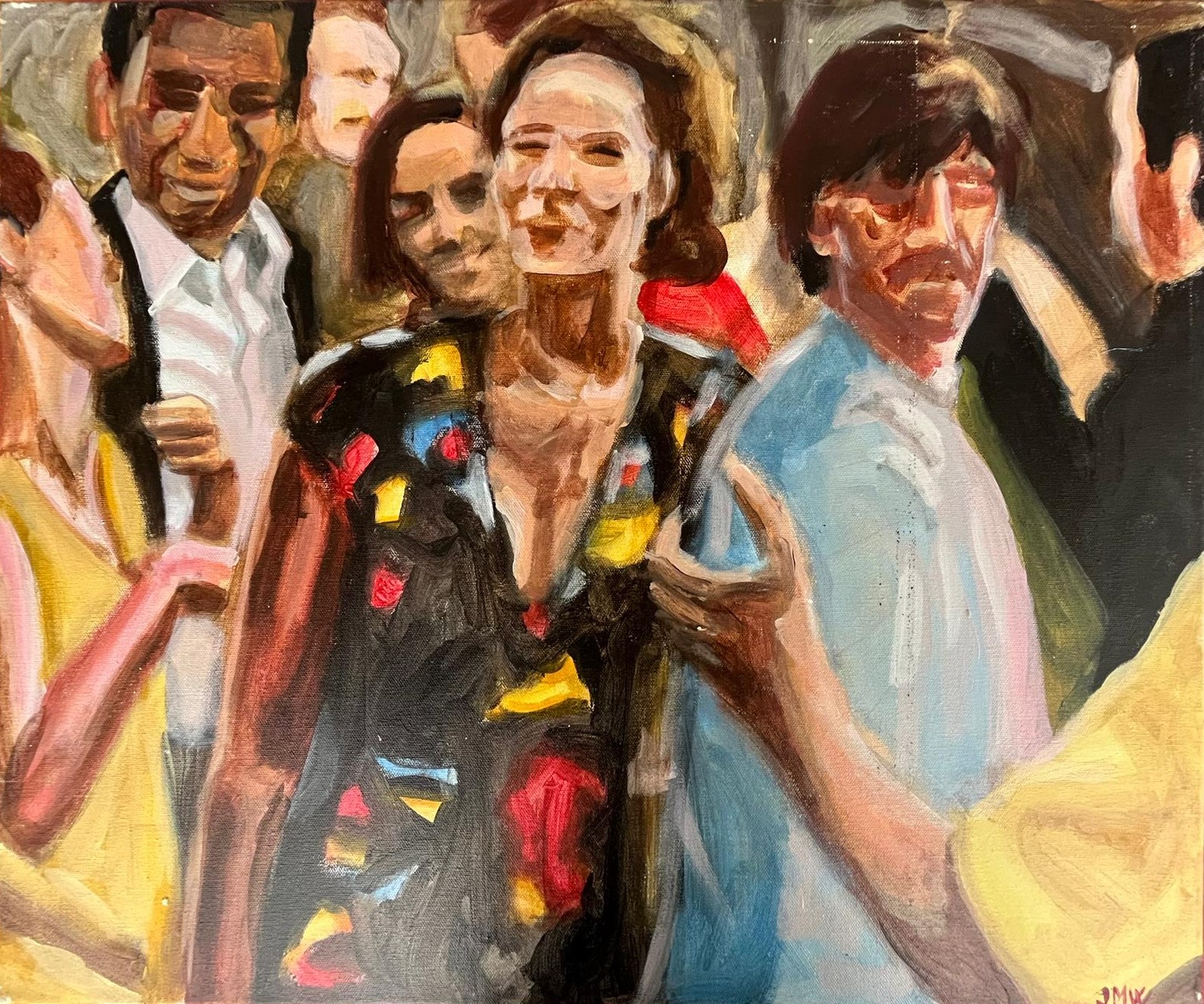 Scène figurative femme dans la nature par Jean-Marc Wettstein
