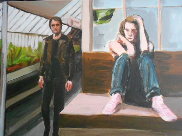 Scène figurative femme dans la nature par Jean-Marc Wettstein