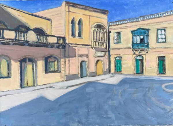 Peinture du Caire à l'huile avec la foule du marché par Jean-Marc Wettstein