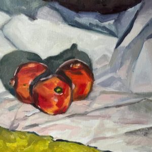 Peinture "Grenades" Nature mort Jean-Marc Wettstein
