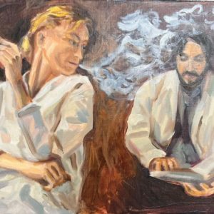 Peinture "Infirmiers" Jean-Marc Wettstein peintre figuratif Bretagne