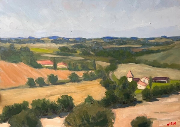 Paysage du Gers en peinture à l'huile par Jean-Marc Wettstein