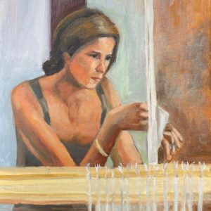 Portrait de femme à la peinture à l'huile par Jean-Marc Wettstein